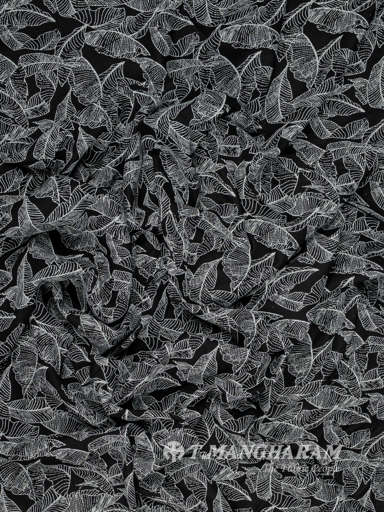 Black and White Rayon Cotton Fabric