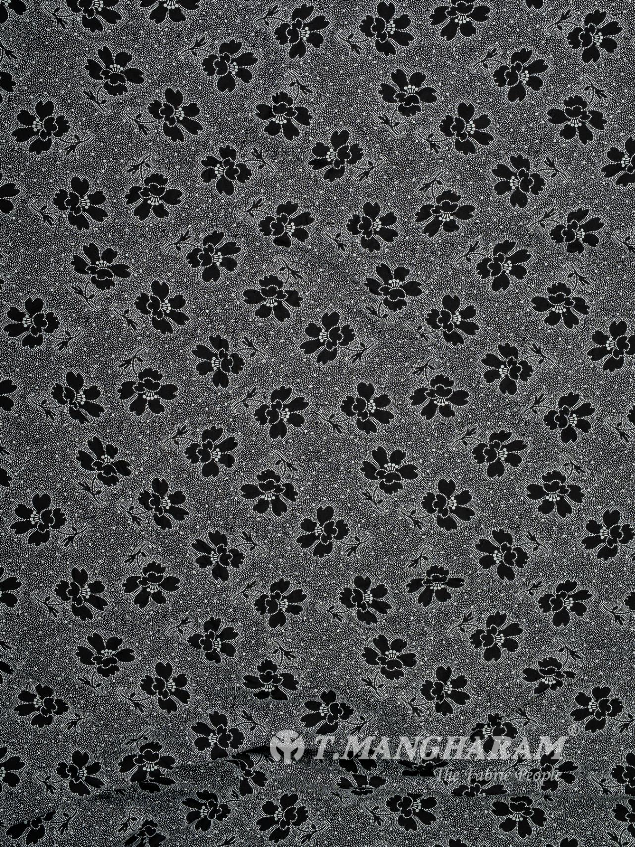 Black and White Rayon Cotton Fabric