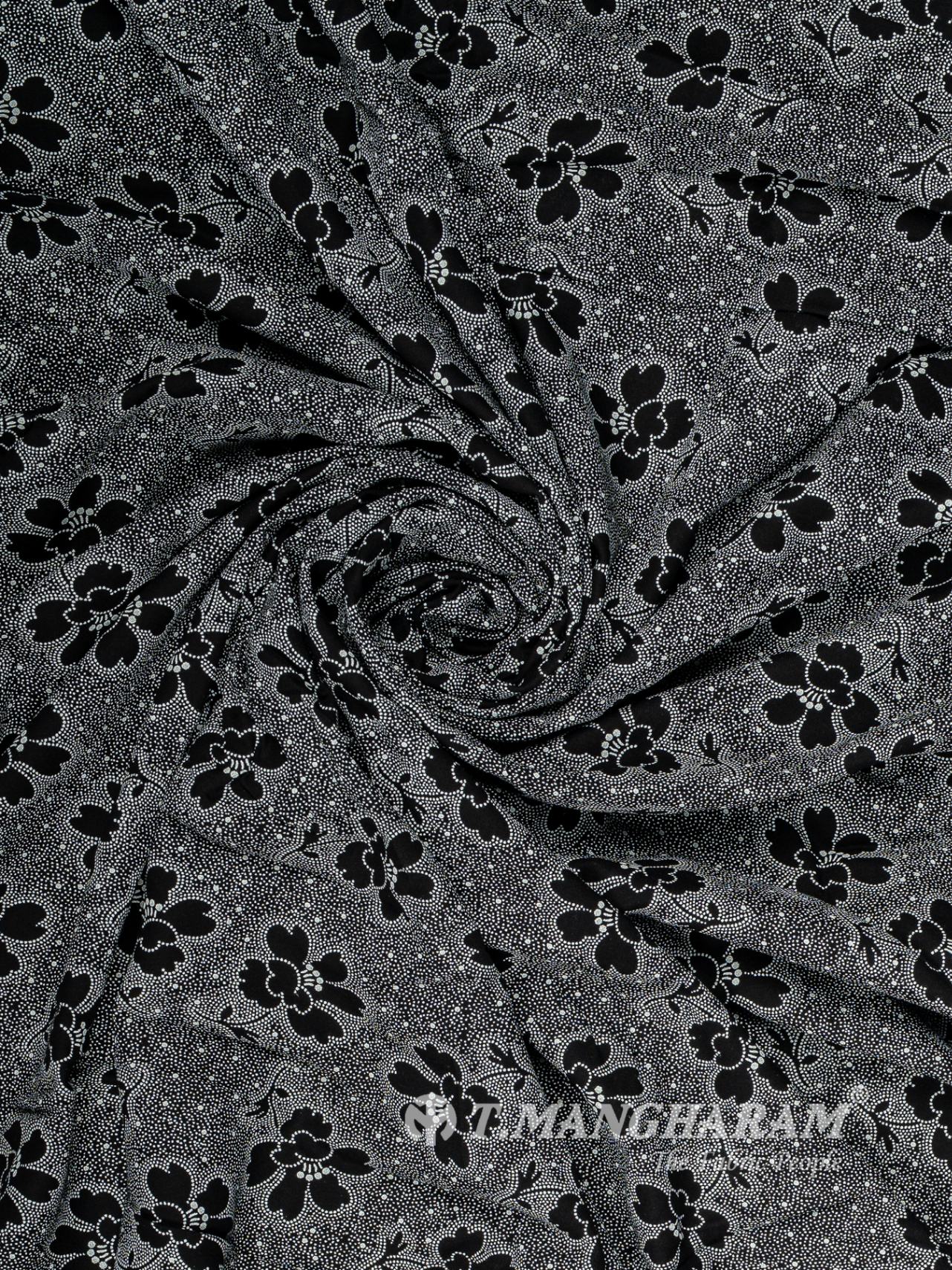 Black and White Rayon Cotton Fabric