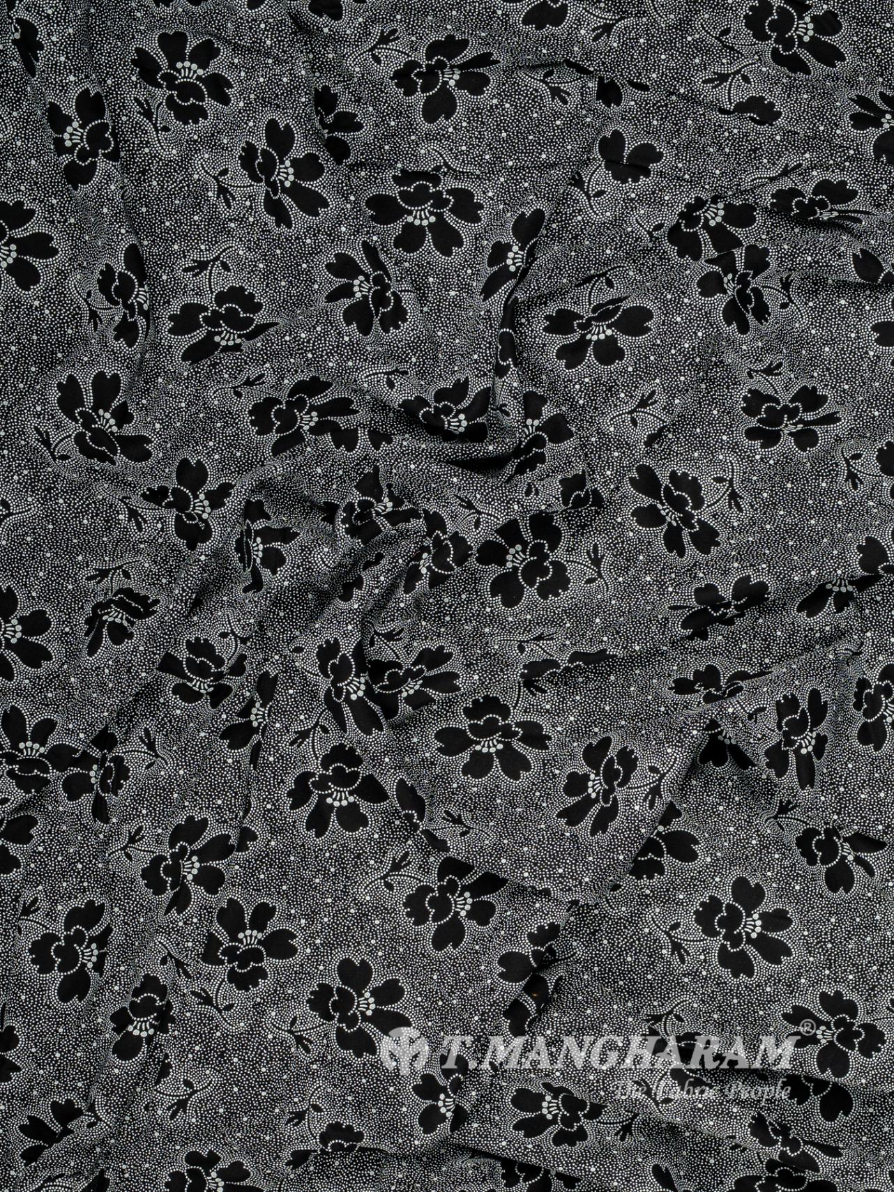 Black and White Rayon Cotton Fabric