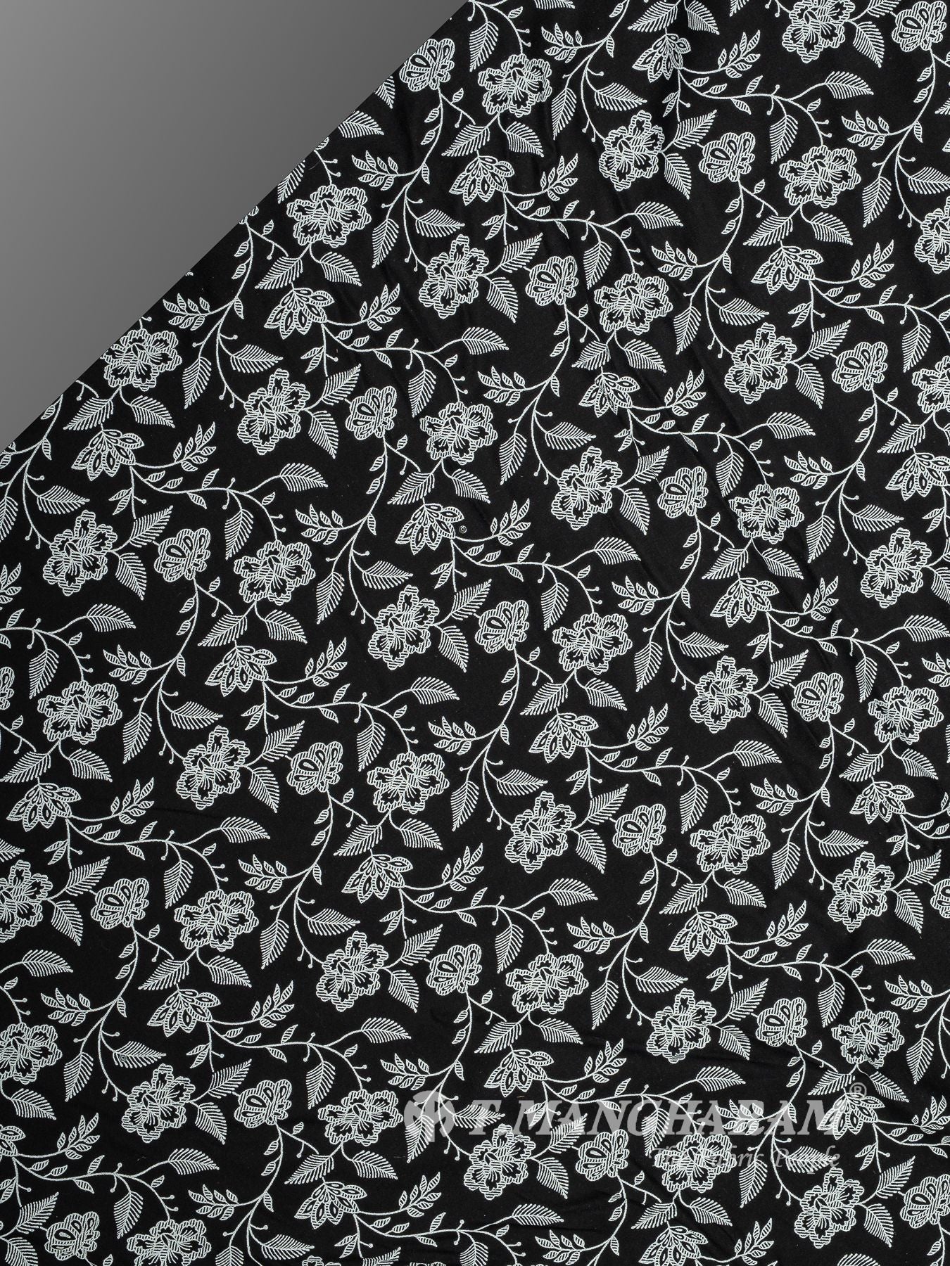 Black and White Rayon Cotton Fabric