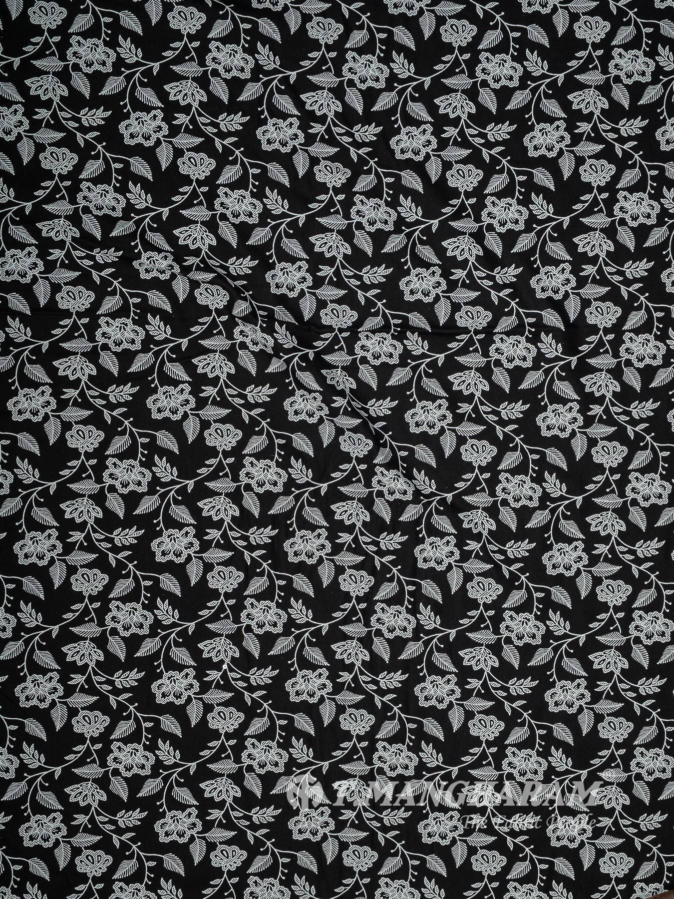Black and White Rayon Cotton Fabric