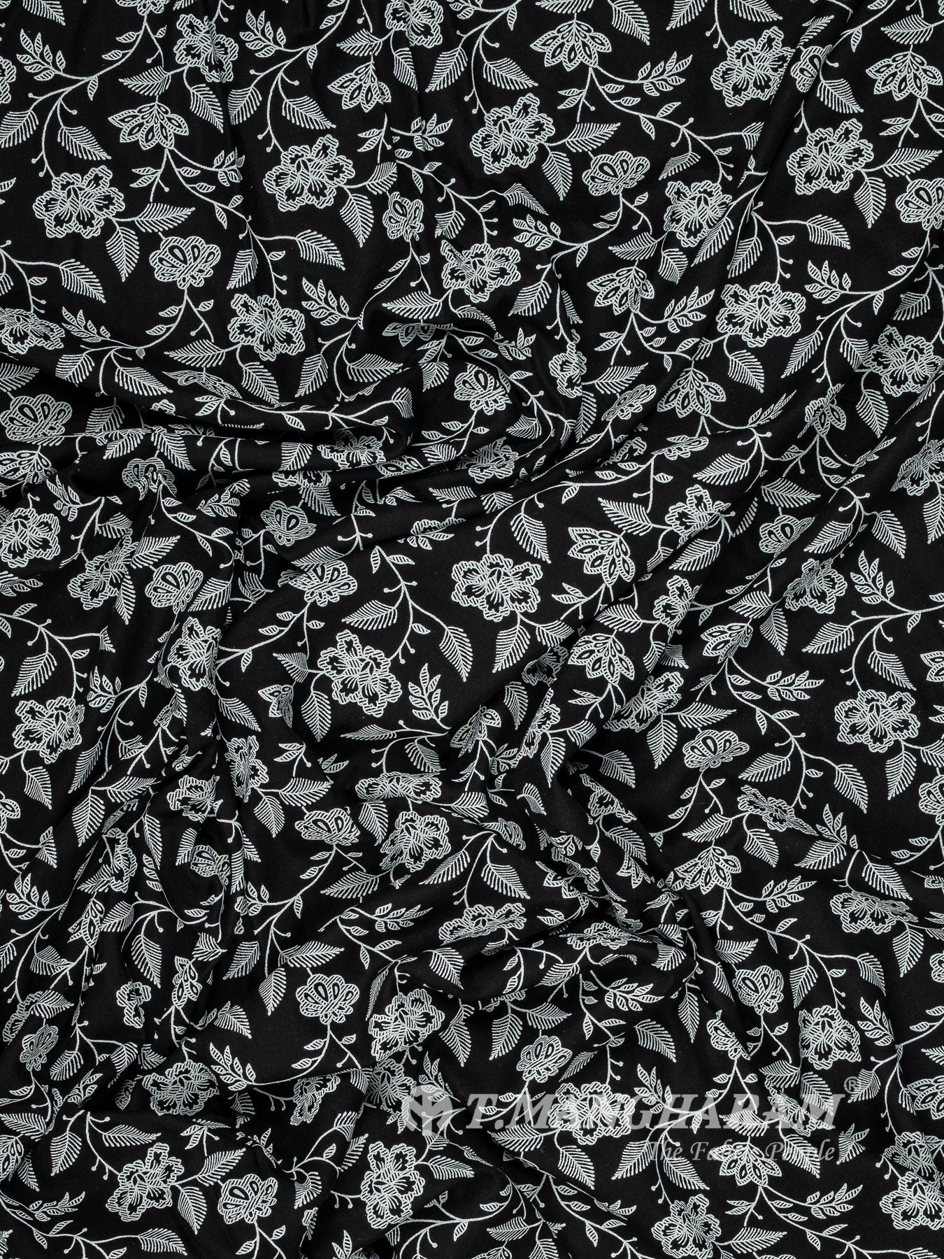 Black and White Rayon Cotton Fabric