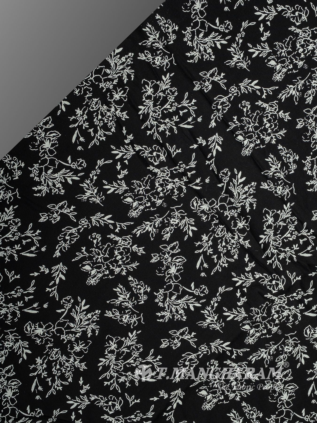 Black and White Rayon Cotton Fabric