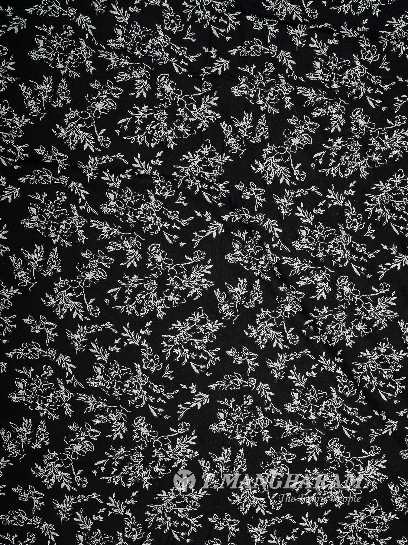 Black and White Rayon Cotton Fabric