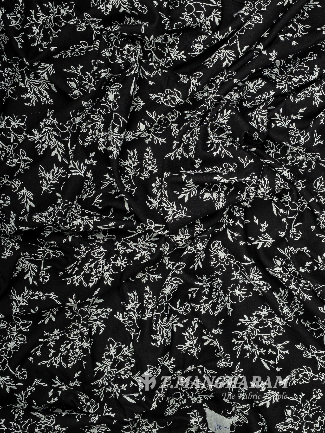 Black and White Rayon Cotton Fabric