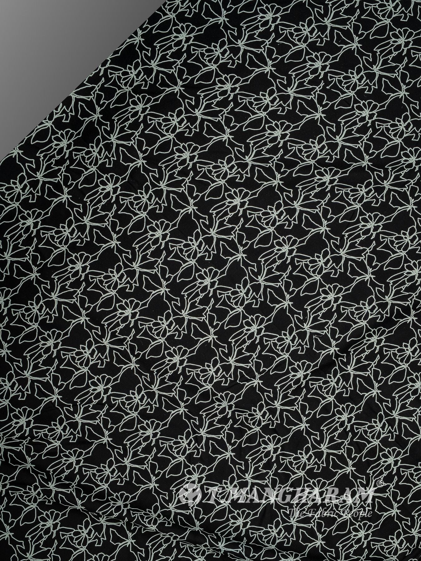 Black and White Rayon Cotton Fabric