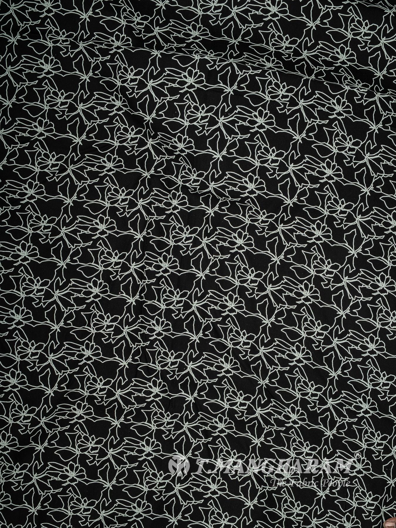 Black and White Rayon Cotton Fabric