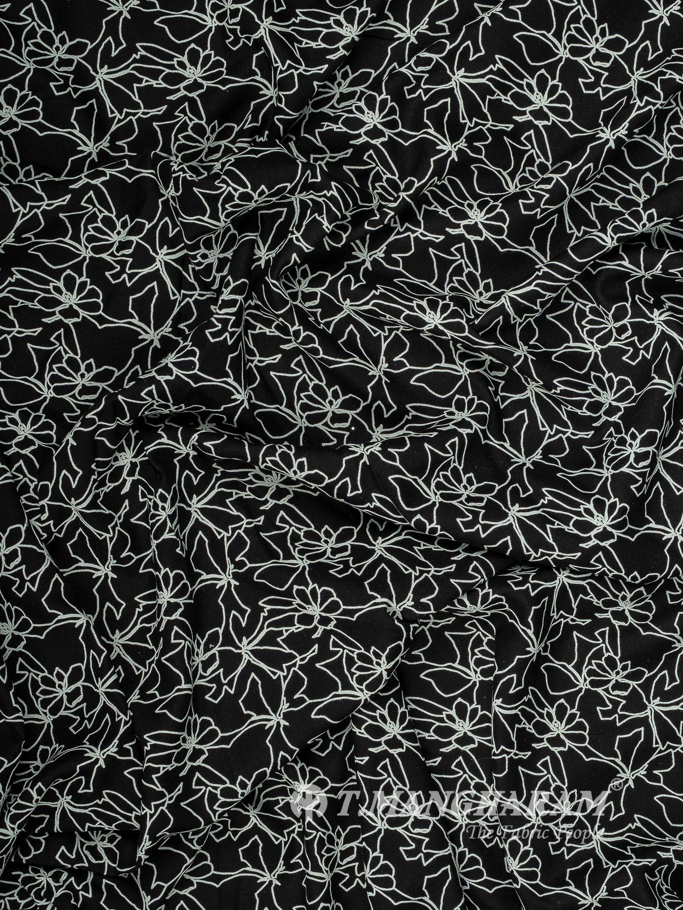 Black and White Rayon Cotton Fabric