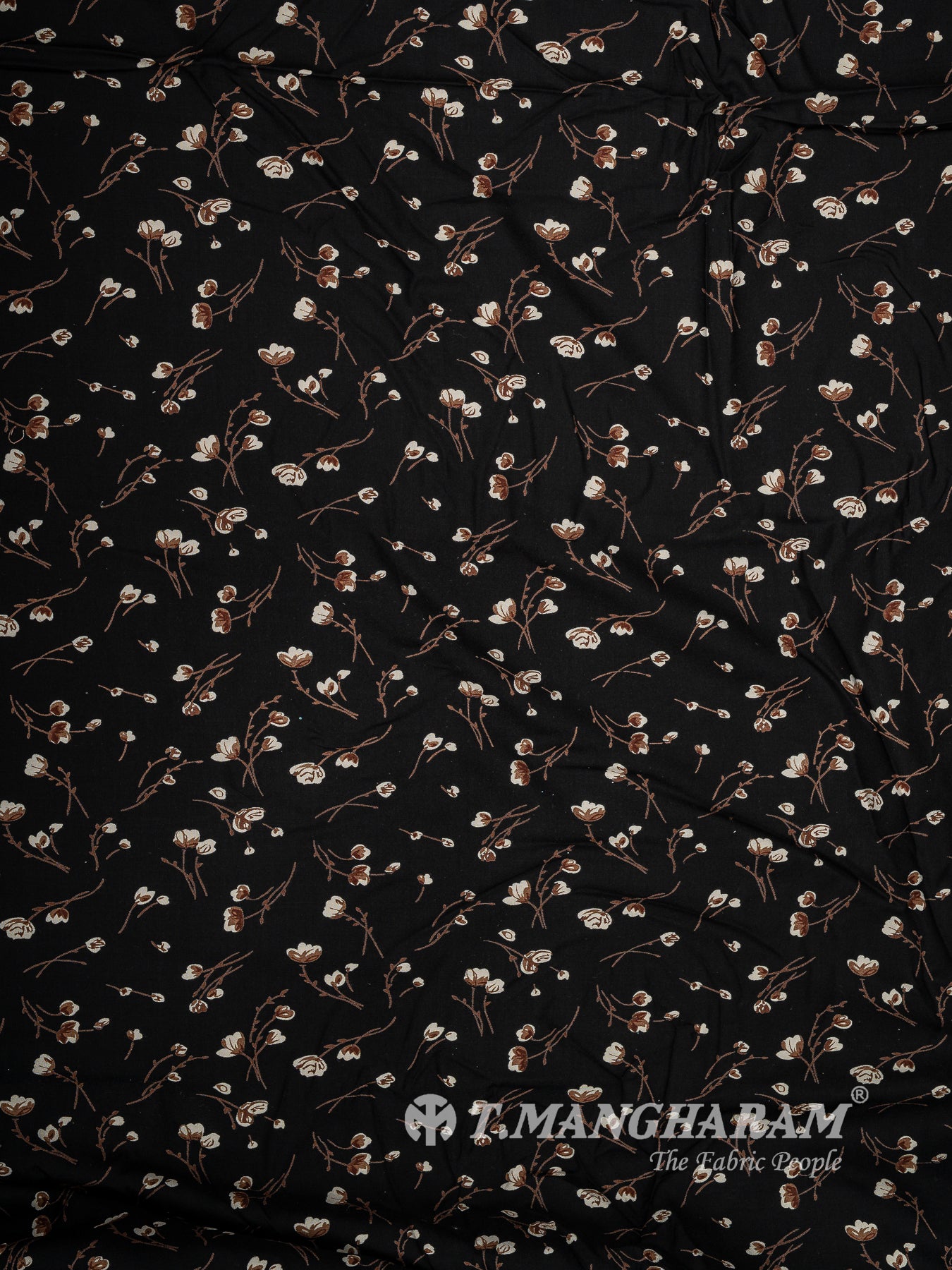 Black Rayon Cotton Fabric - EB12253