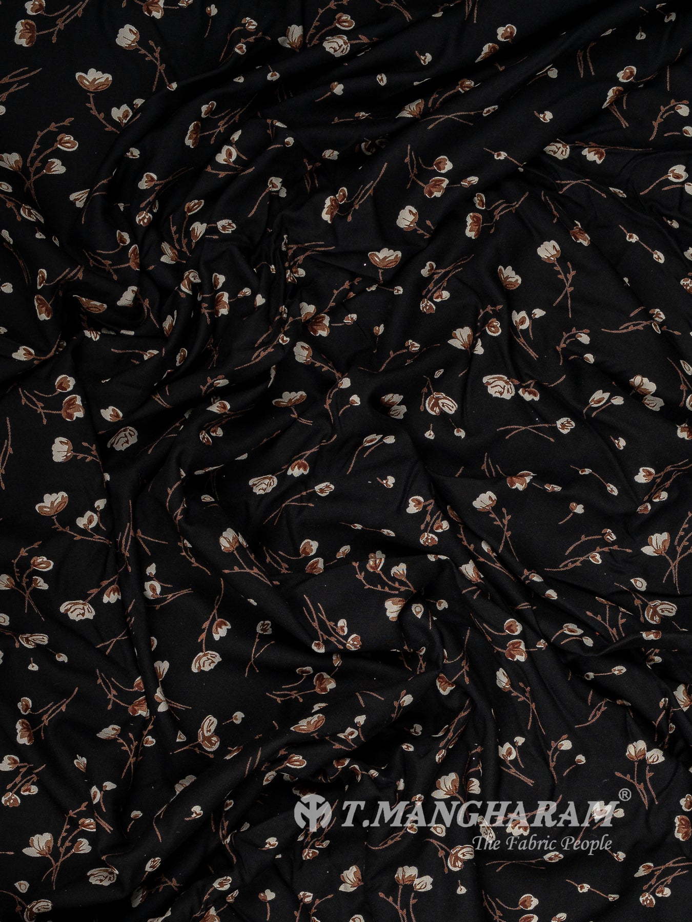 Black Rayon Cotton Fabric - EB12253