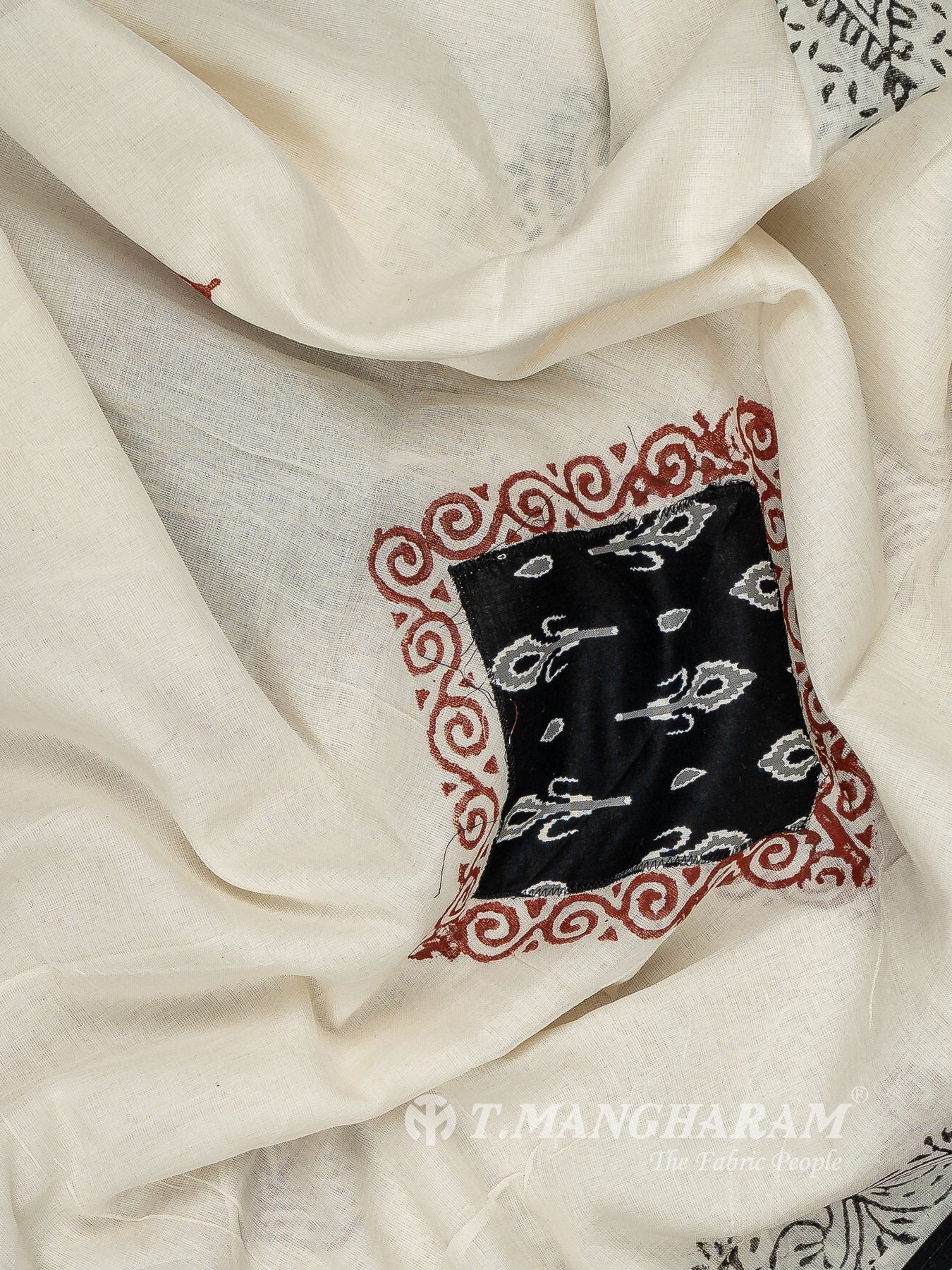 Black Cotton Chudidhar Fabric Set