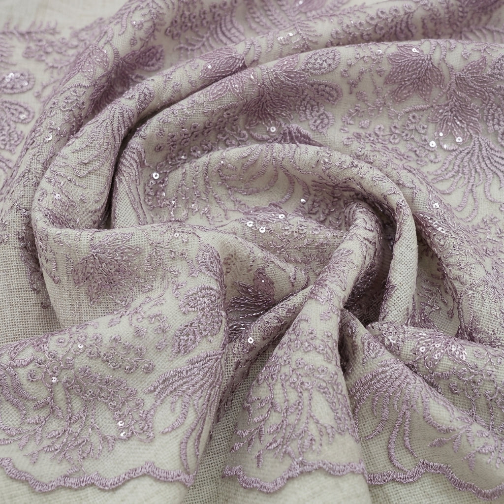 Swirled Violet Net Fabric