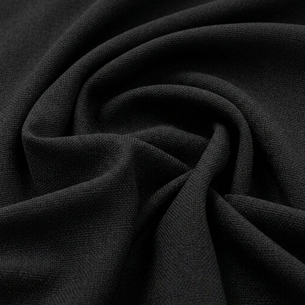 Swirled Black Net Plain Net Fabric Showing Drape