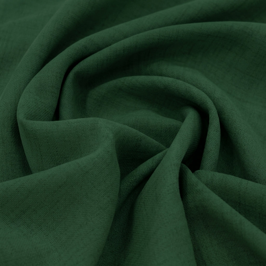 Swirled Plain Bottle Green Plain Crepe Fabric