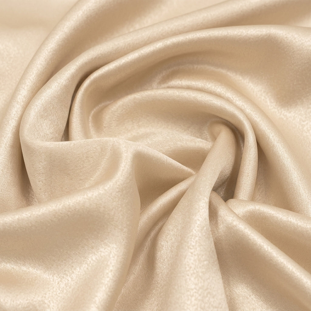 Plain Satin Fabric - Champagne - Swirl