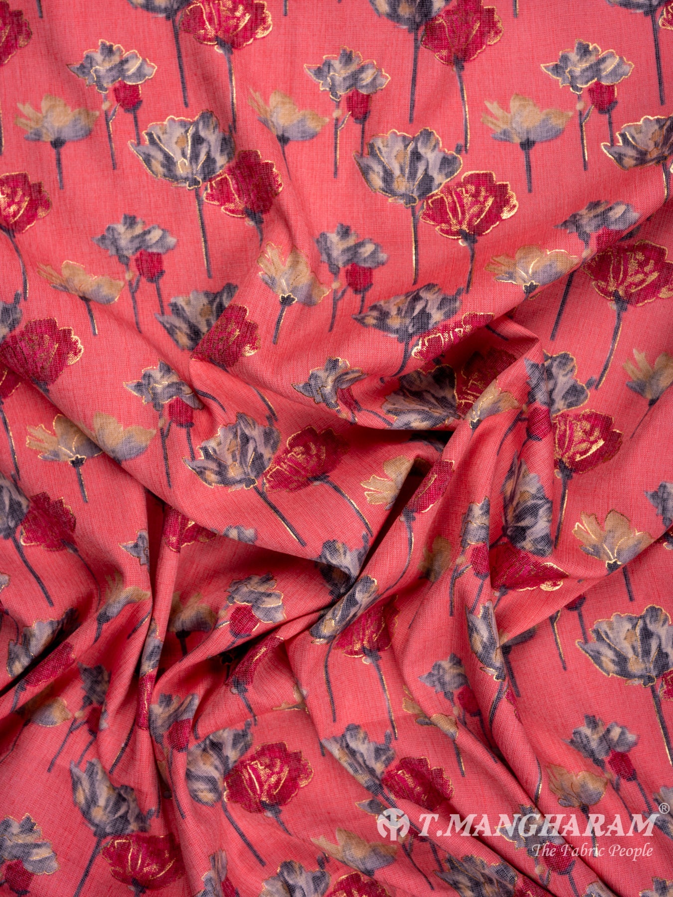 Red Rayon Cotton Fabric - EA0297 view-4