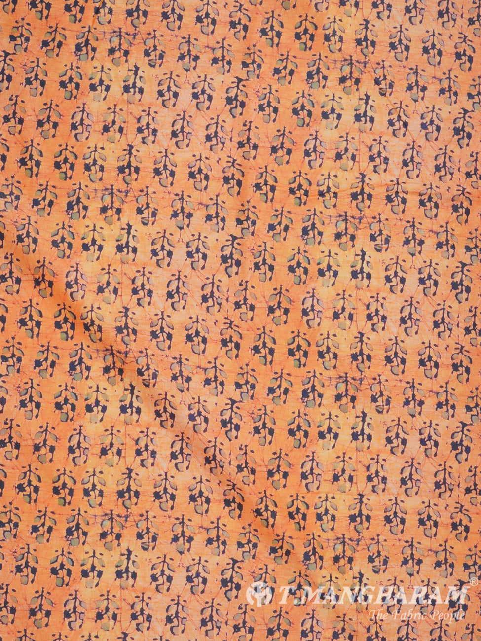 Orange Muslin Cotton Fabric - EC2466 view-3