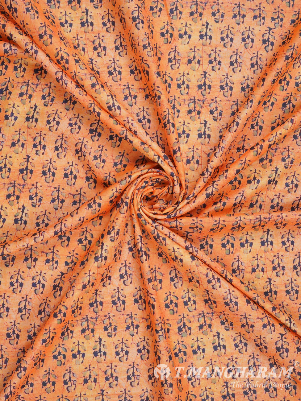 Orange Muslin Cotton Fabric - EC2466 view-1