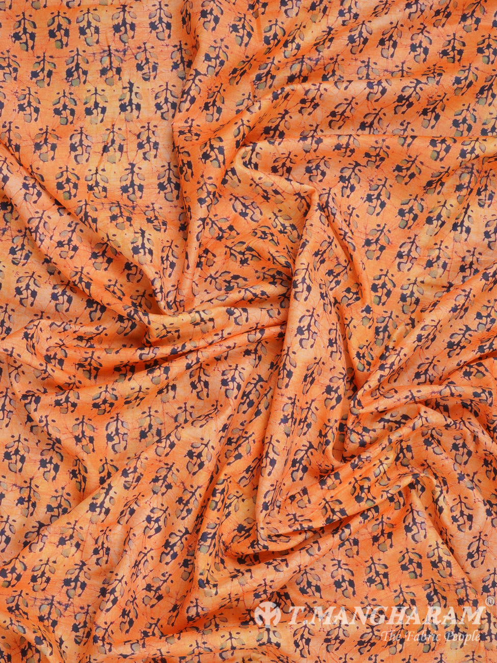Orange Muslin Cotton Fabric - EC2466 view-4