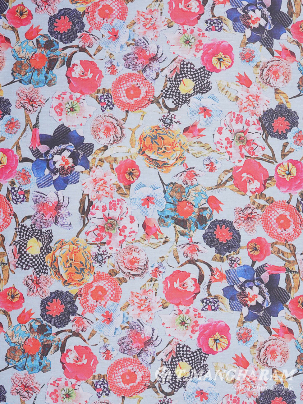 Violet Muslin Cotton Fabric - EC2462 view-3