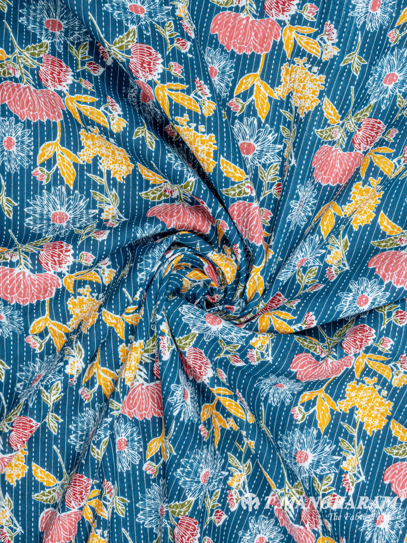 Blue Cotton Fabric - EC6206 view-1