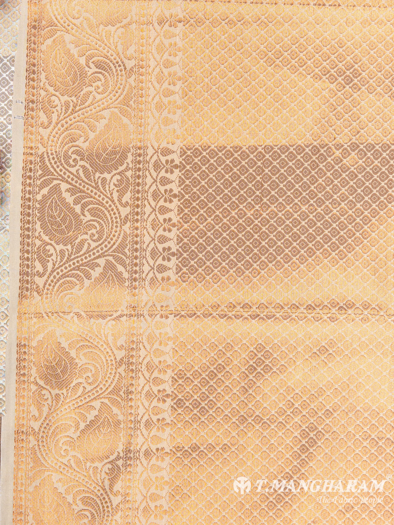 Gold Semi Banaras Fabric - EC6259 view-5