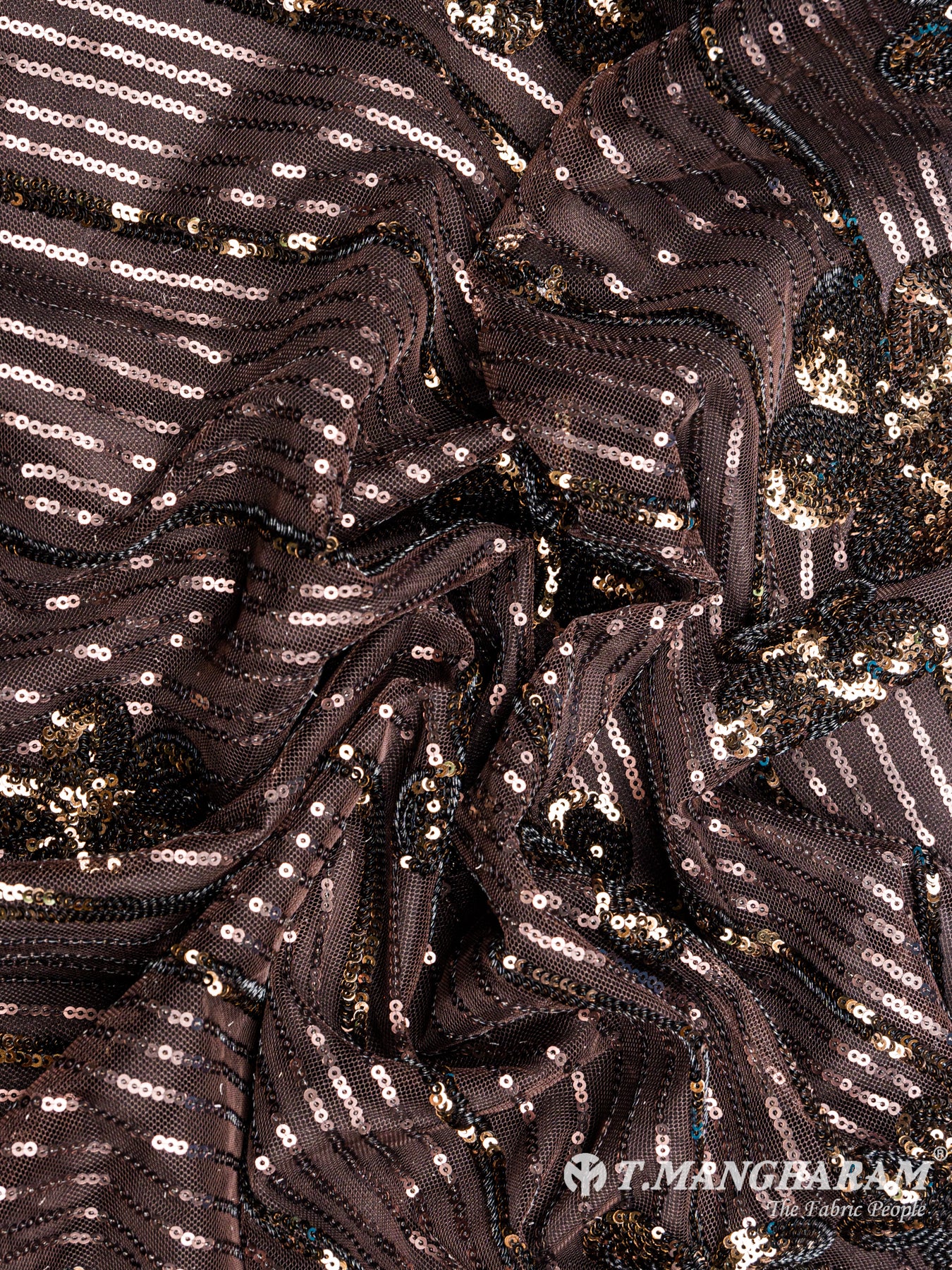 Brown Fancy Net Fabric - EC4859 view-4