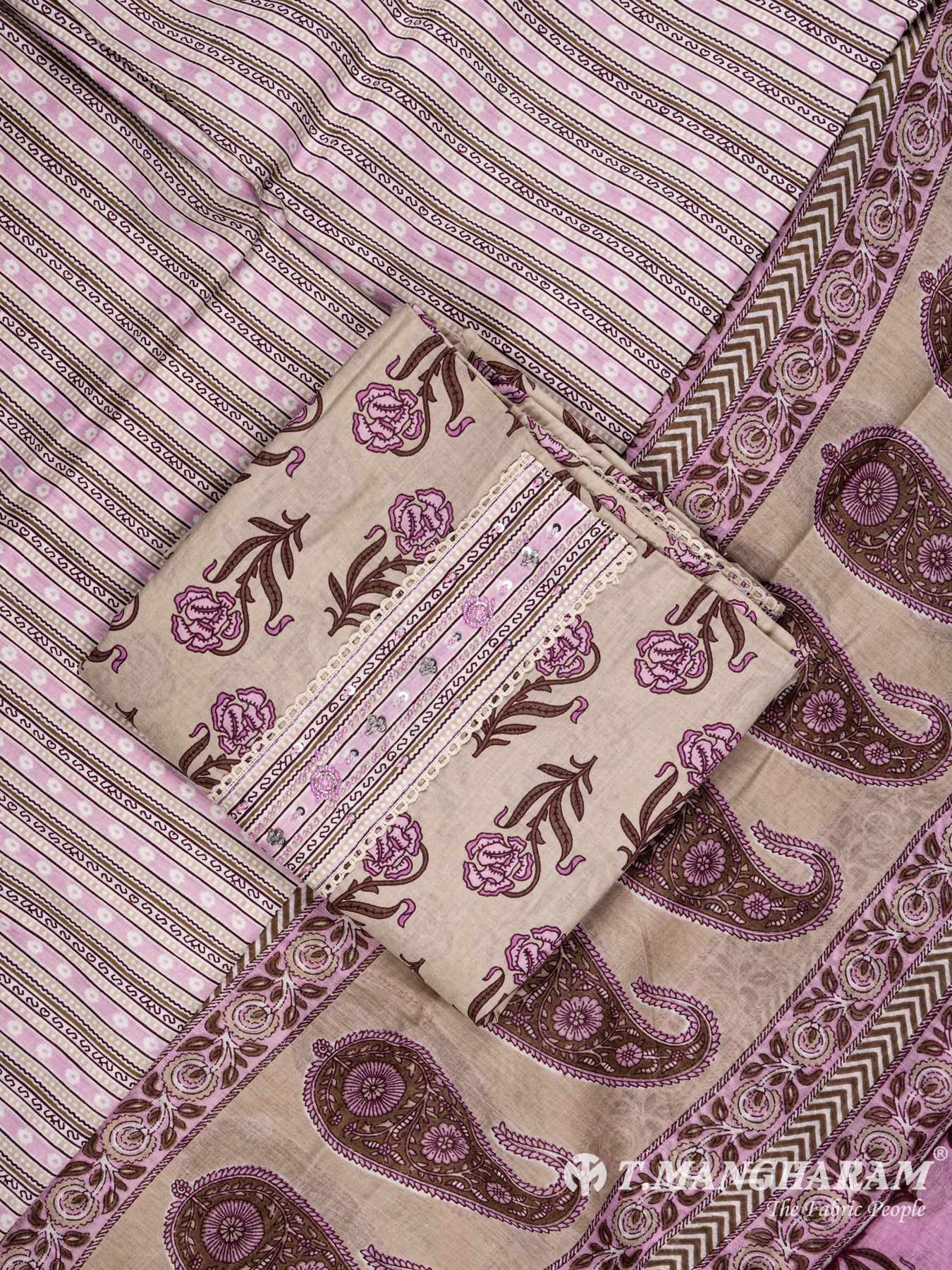 Violet Cotton Chudidhar Fabric Set - EG1468 view-1
