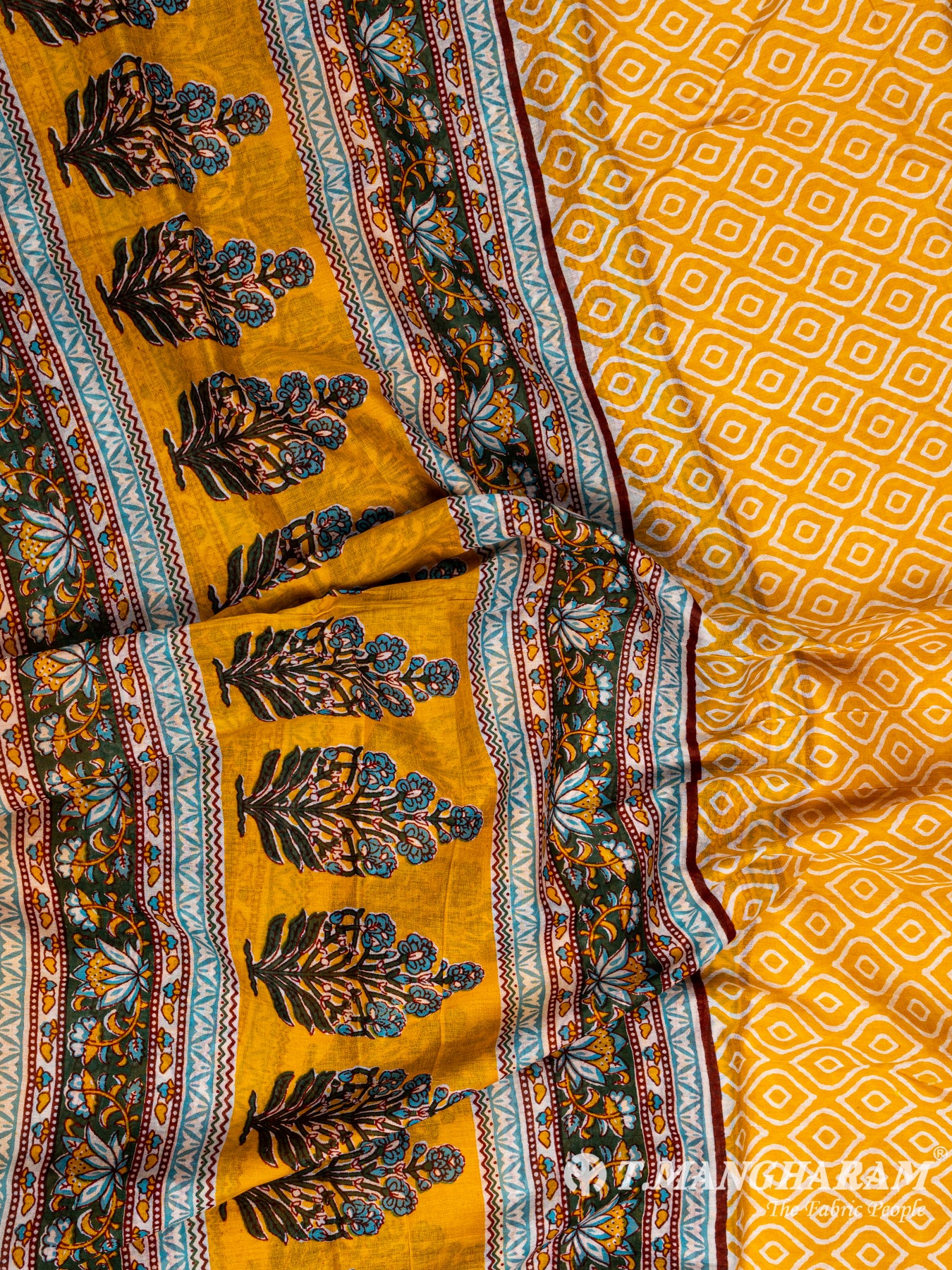 Mustard Yellow Cotton Chudidhar Fabric Set - EG1409 view-2