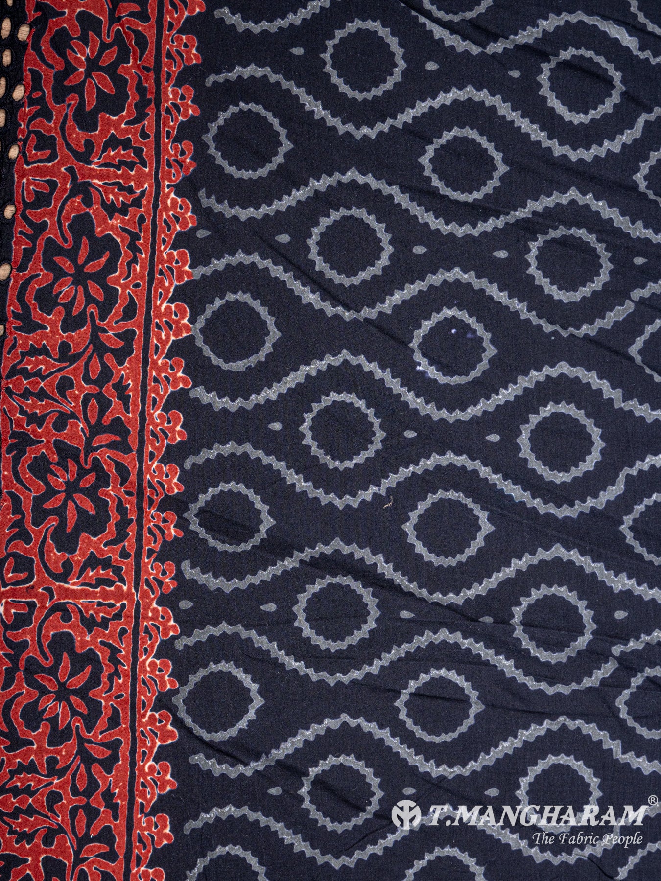 Black Cotton Embroidery Fabric - EB4734 view-3