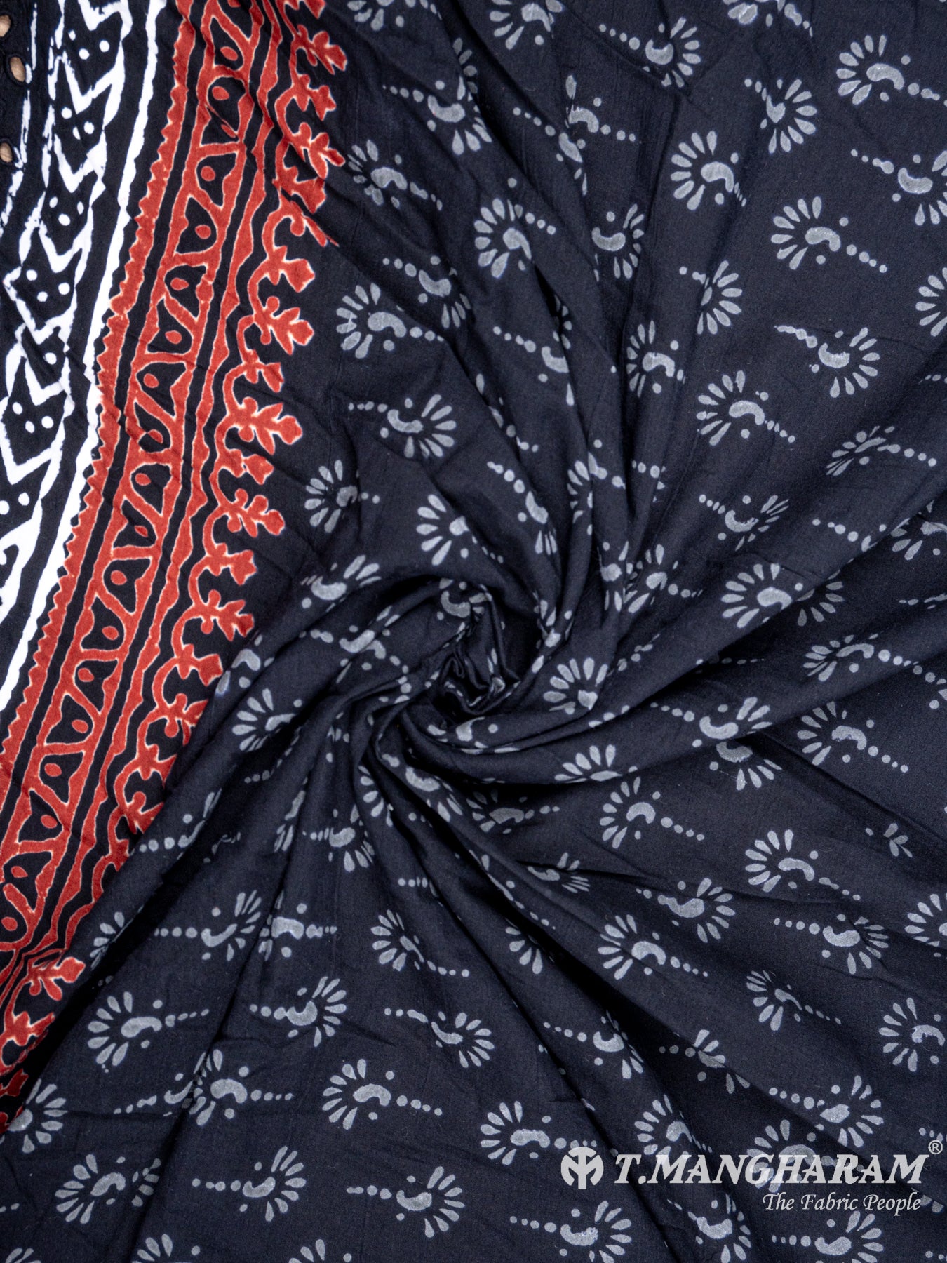 Black Cotton Embroidery Fabric - EB4735 view-1