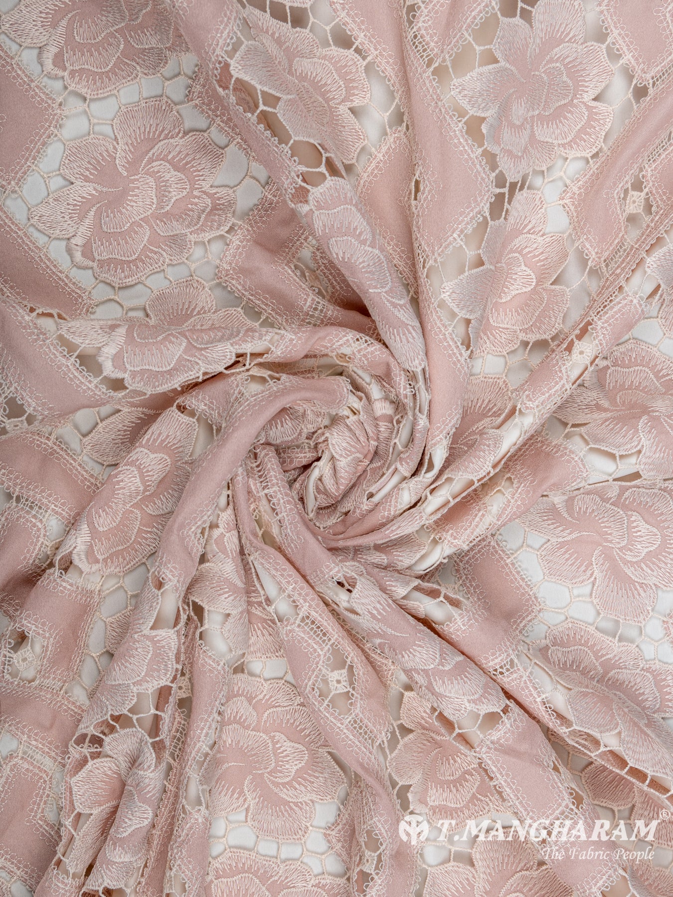 Pink Cotton Embroidery Fabric - EC6389 view-1