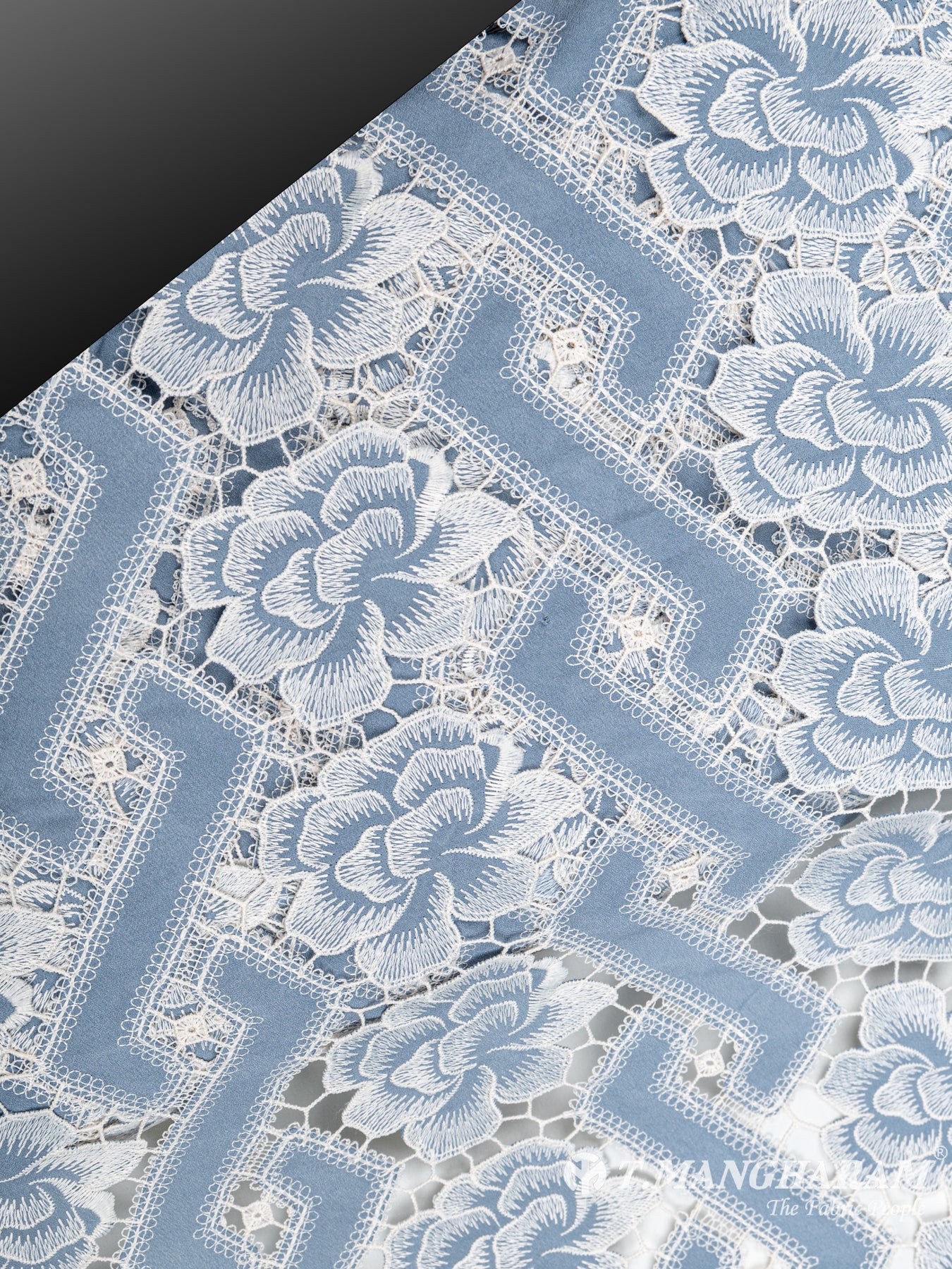 Blue Cotton Embroidery Fabric - EC6390 view-2