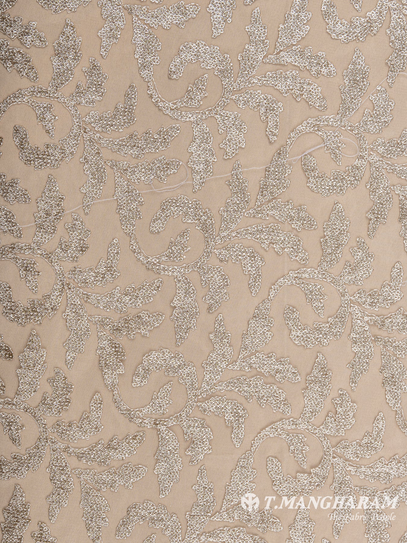 Beige Net Embroidery Fabric - EC6332 view-3