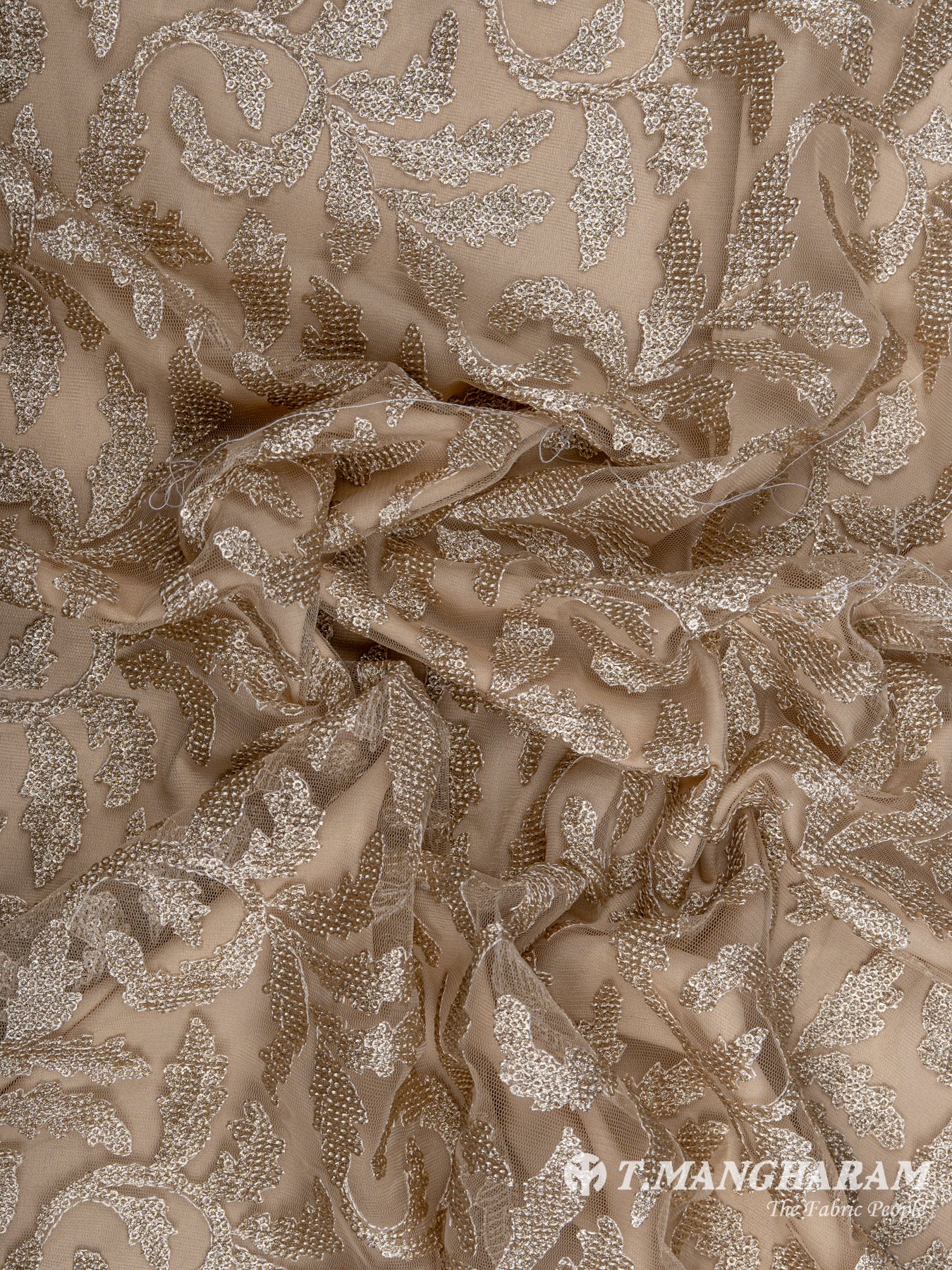 Beige Net Embroidery Fabric - EC6332 view-4