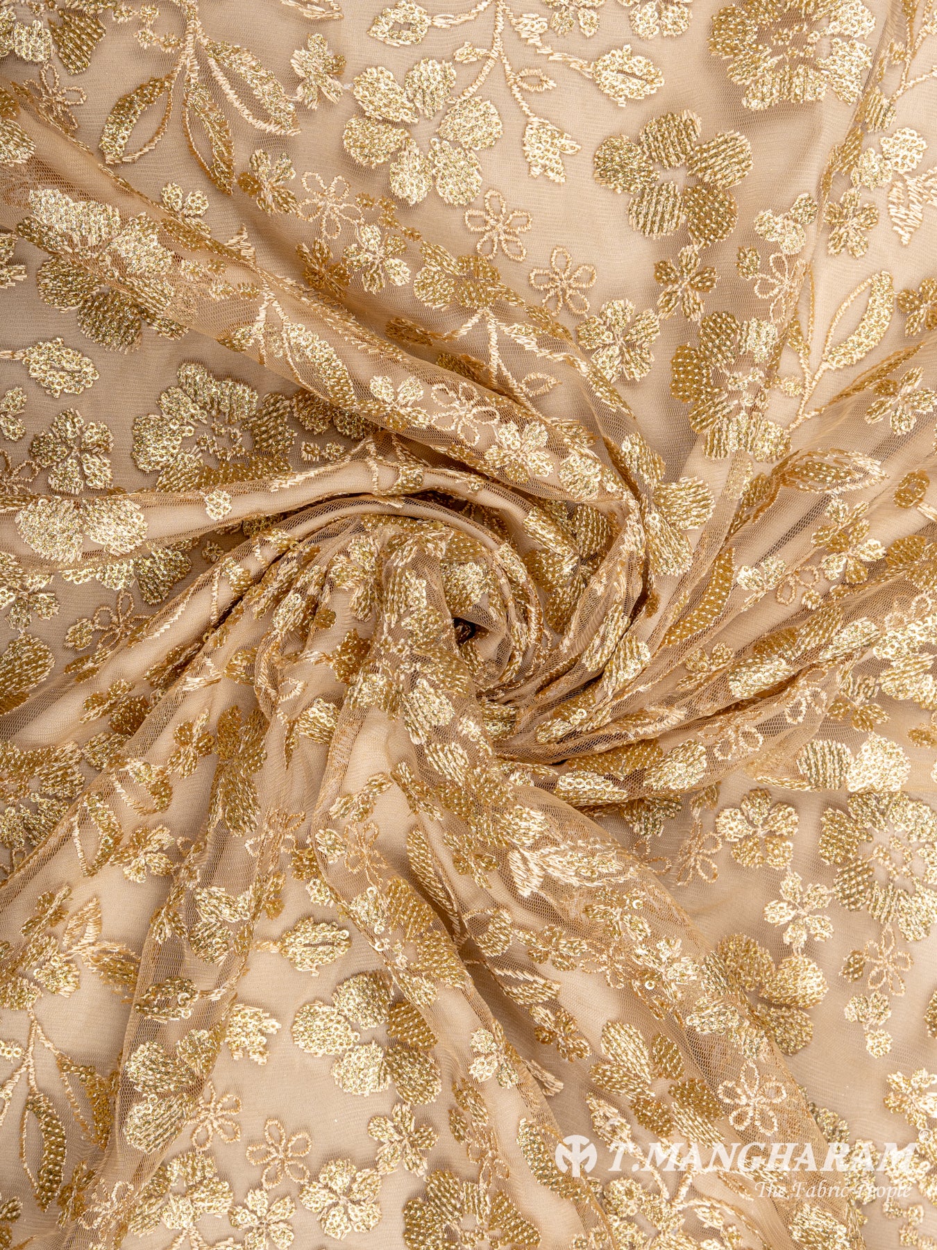 Gold Net Embroidery Fabric - EC6338 view-1