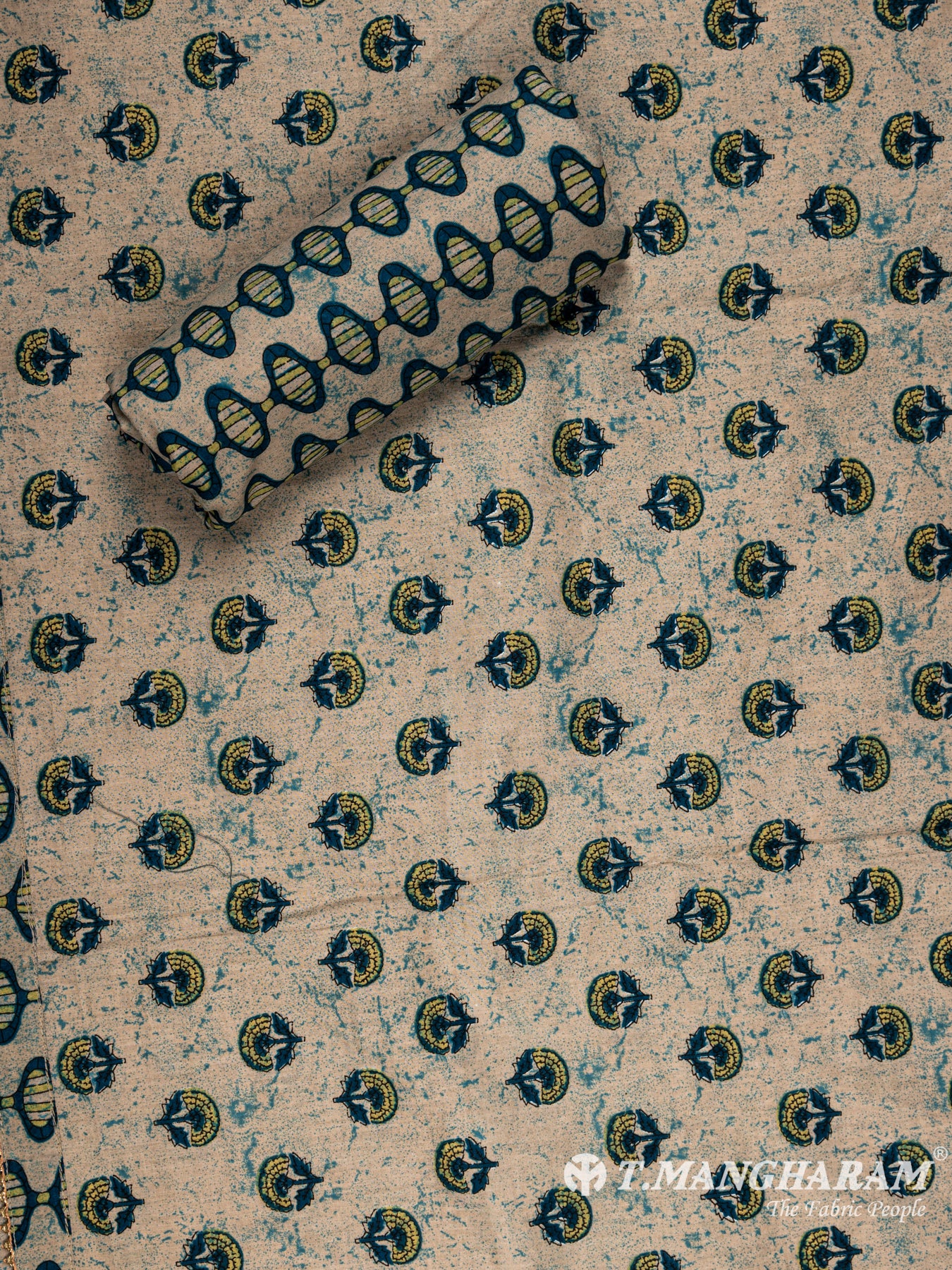 Green Cotton Chudidhar Fabric Set - EG1452 view-3