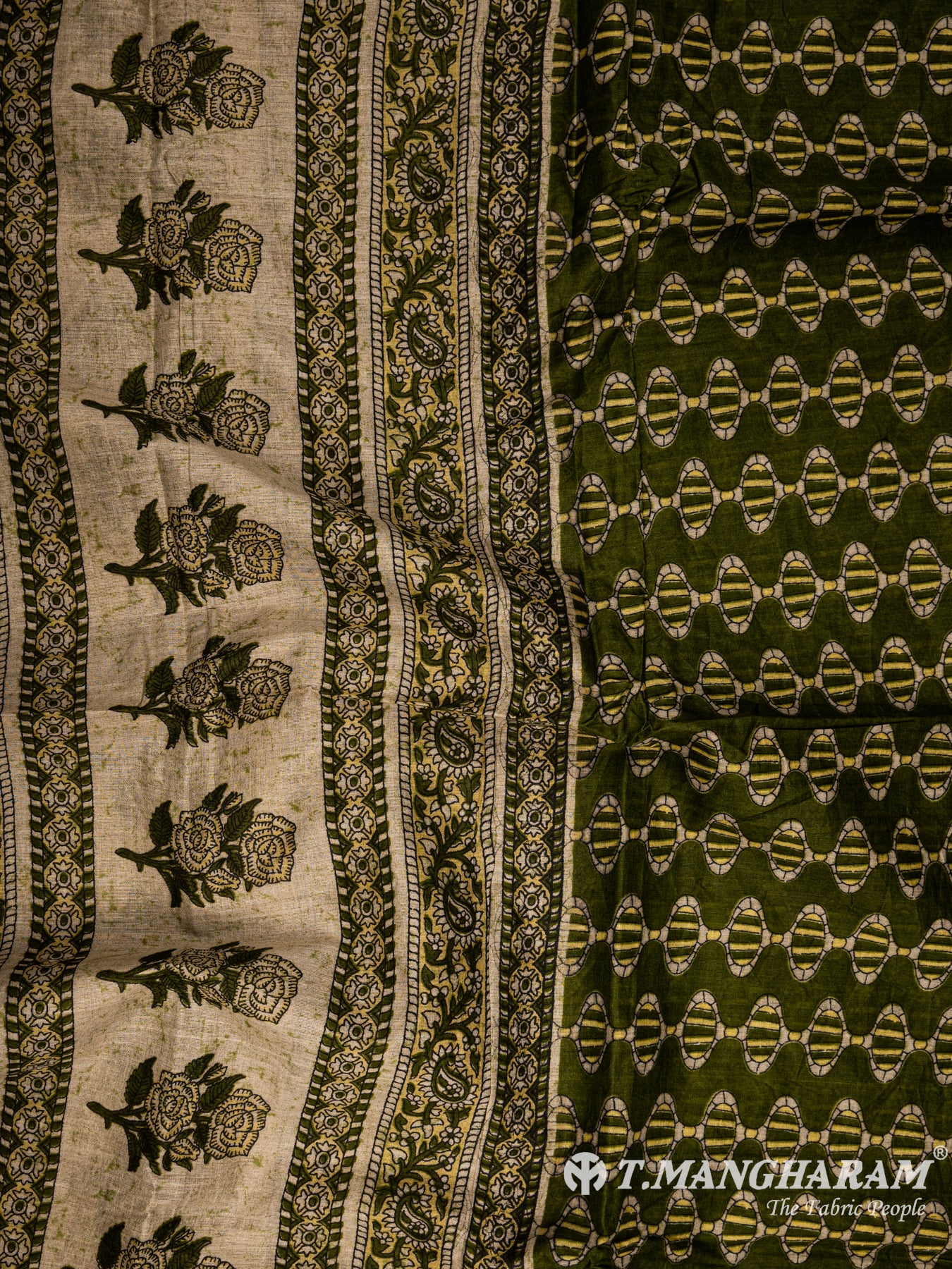 Green Cotton Chudidhar Fabric Set - EG1446 view-2