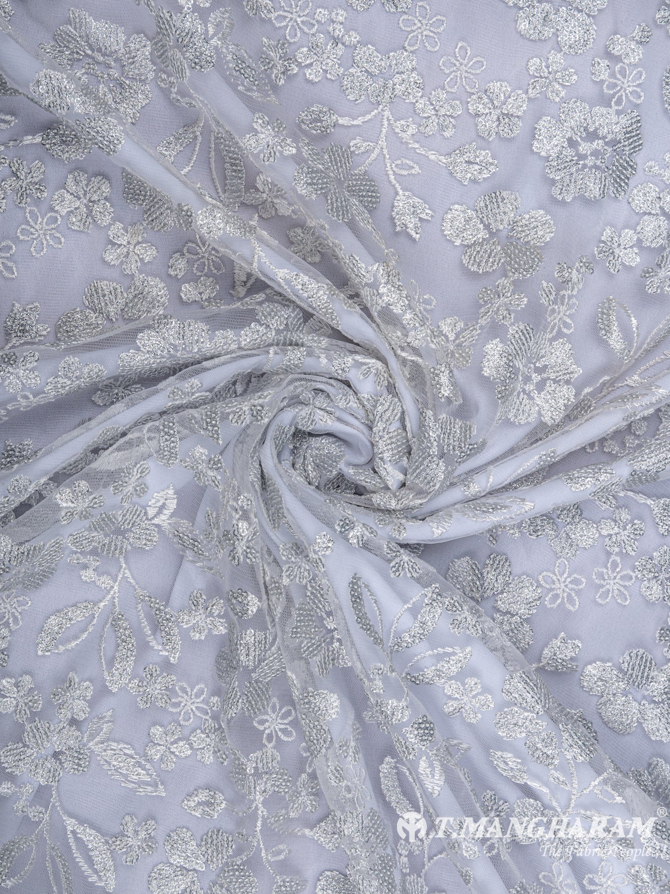 White Net Embroidery Fabric - EC6336 view-1