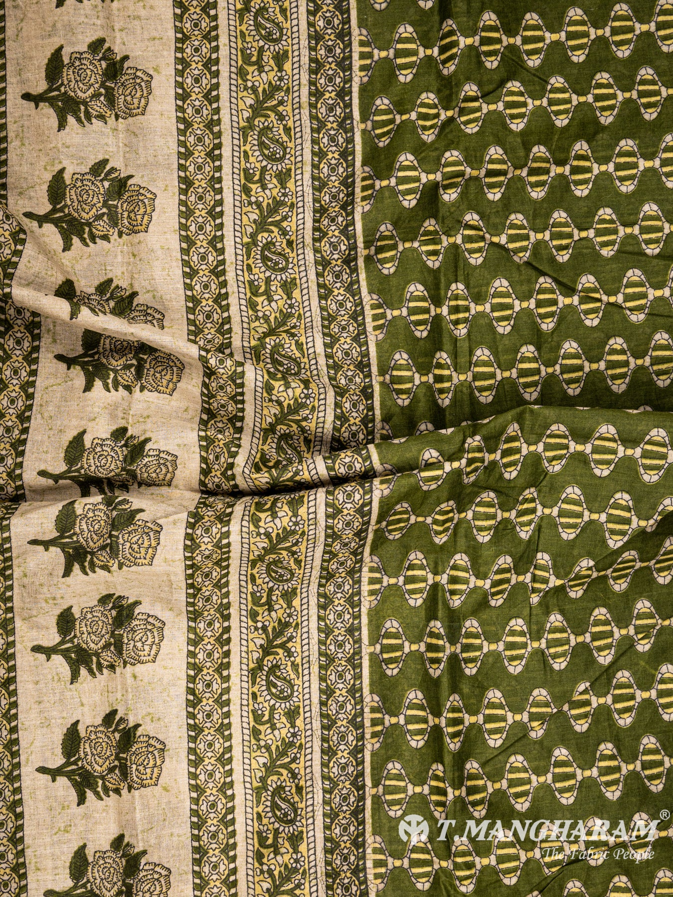 Green Cotton Chudidhar Fabric Set - EG1451 view-2