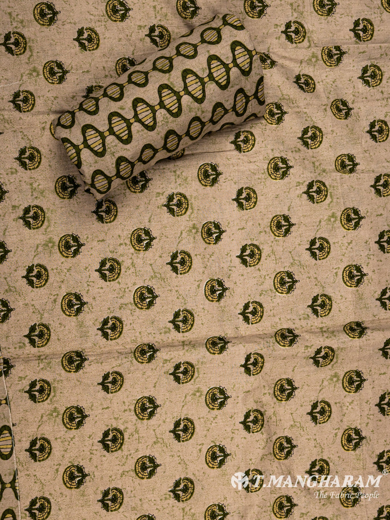 Green Cotton Chudidhar Fabric Set - EG1451 view-3