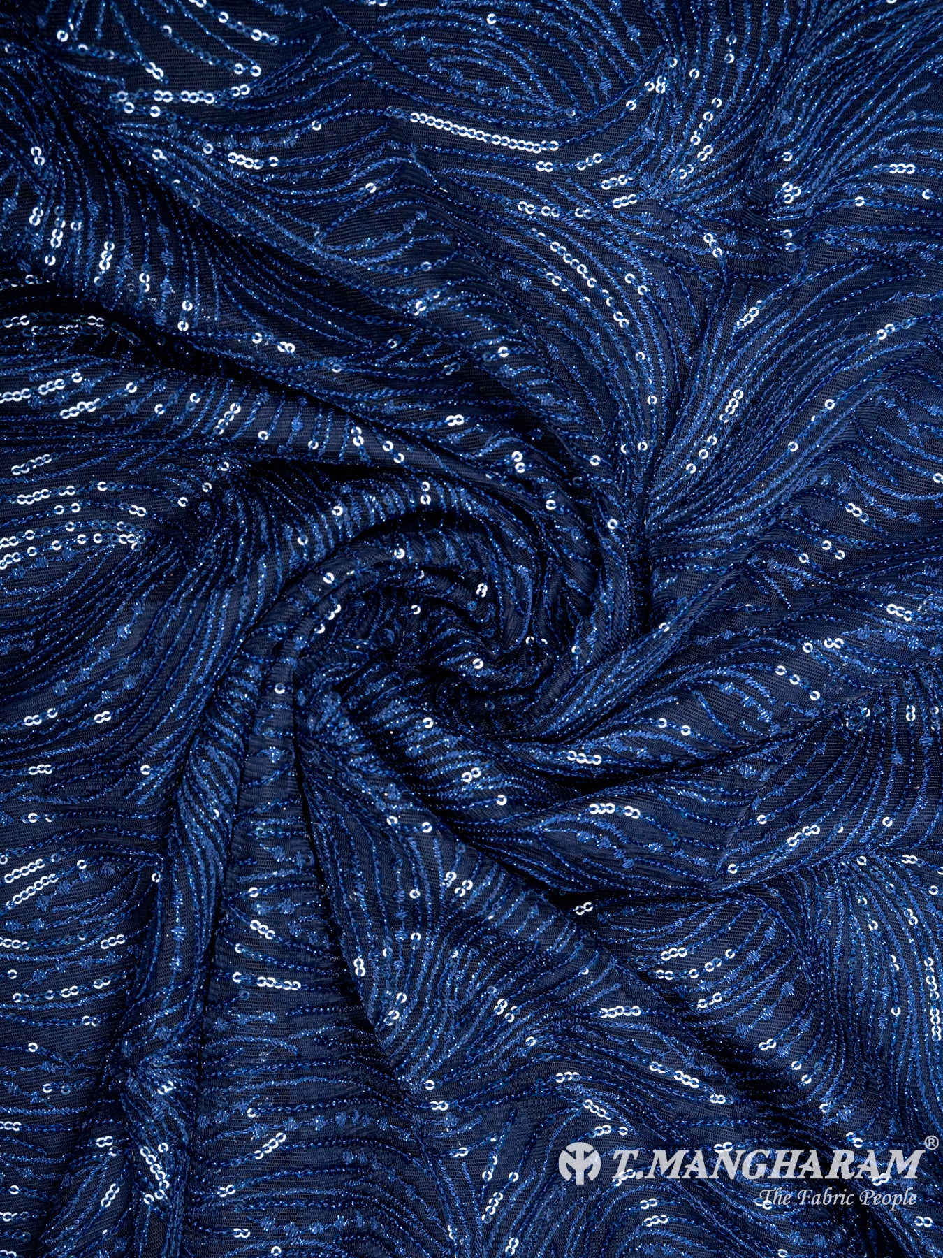 Blue Net Embroidery Fabric - EC6342 viw-1