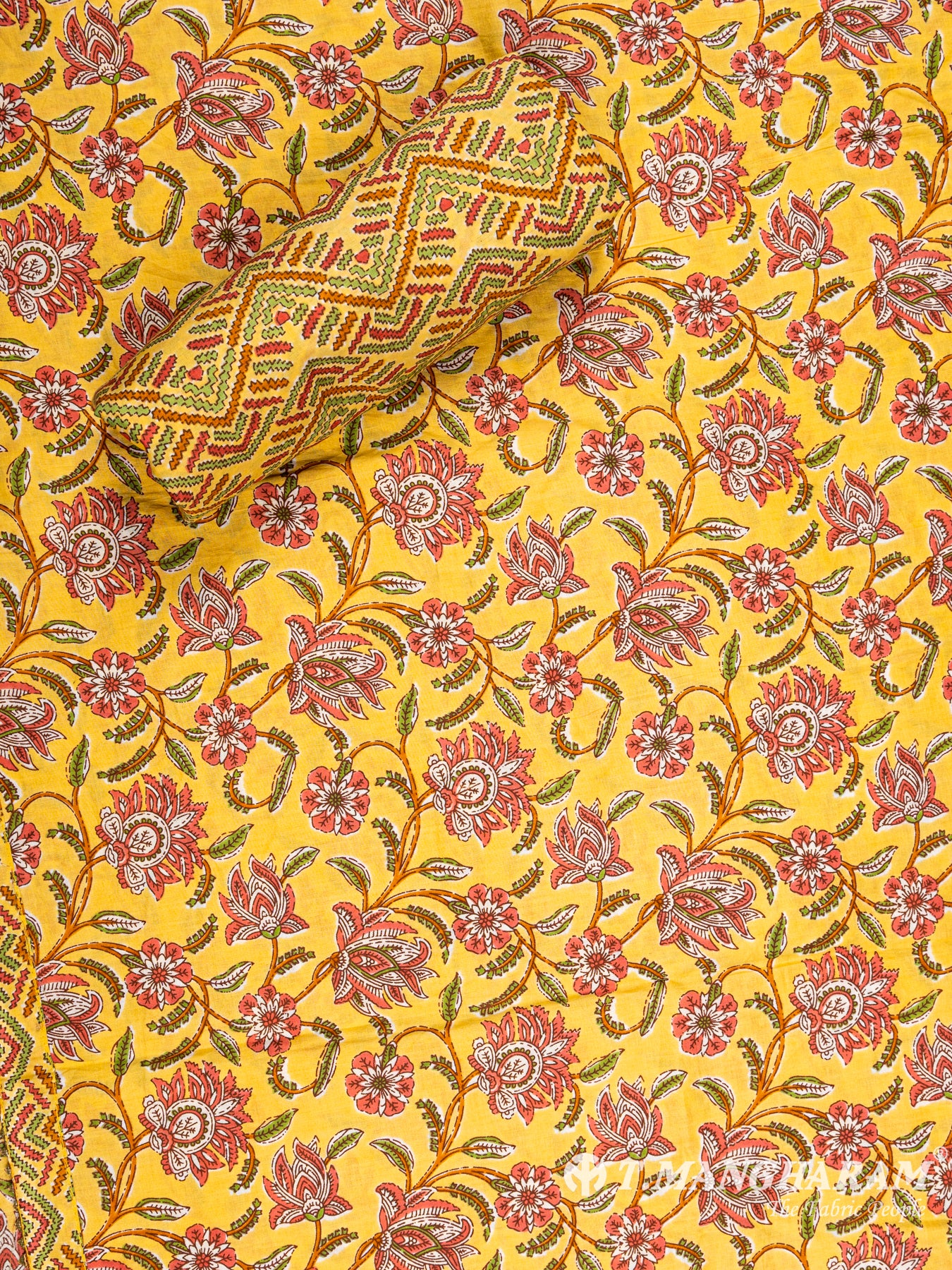 Yellow Cotton Chudidhar Fabric Set - EG1459 view-3