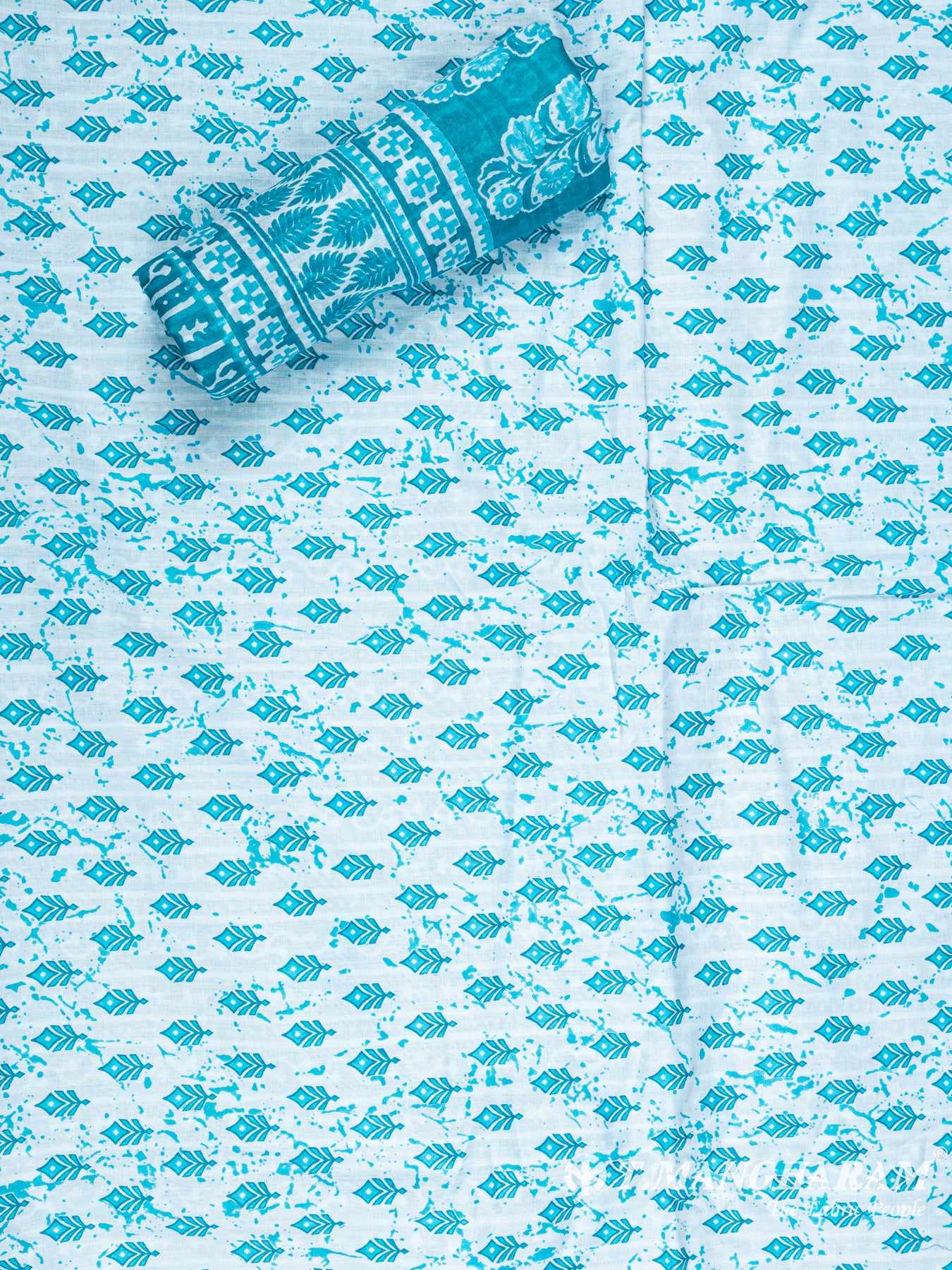 Blue Cotton Chudidhar Fabric Set - EG1419 view-2