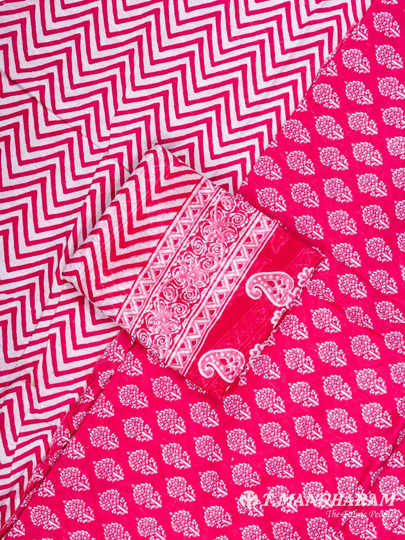 Pink Cotton Chudidhar Fabric Set - EG1415 view-1