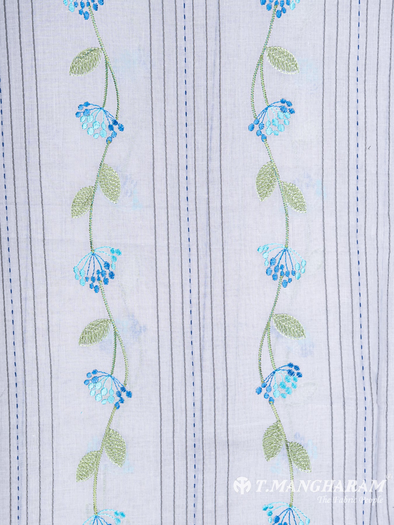 White Cotton Embroidery Fabric - EB4776 view-3