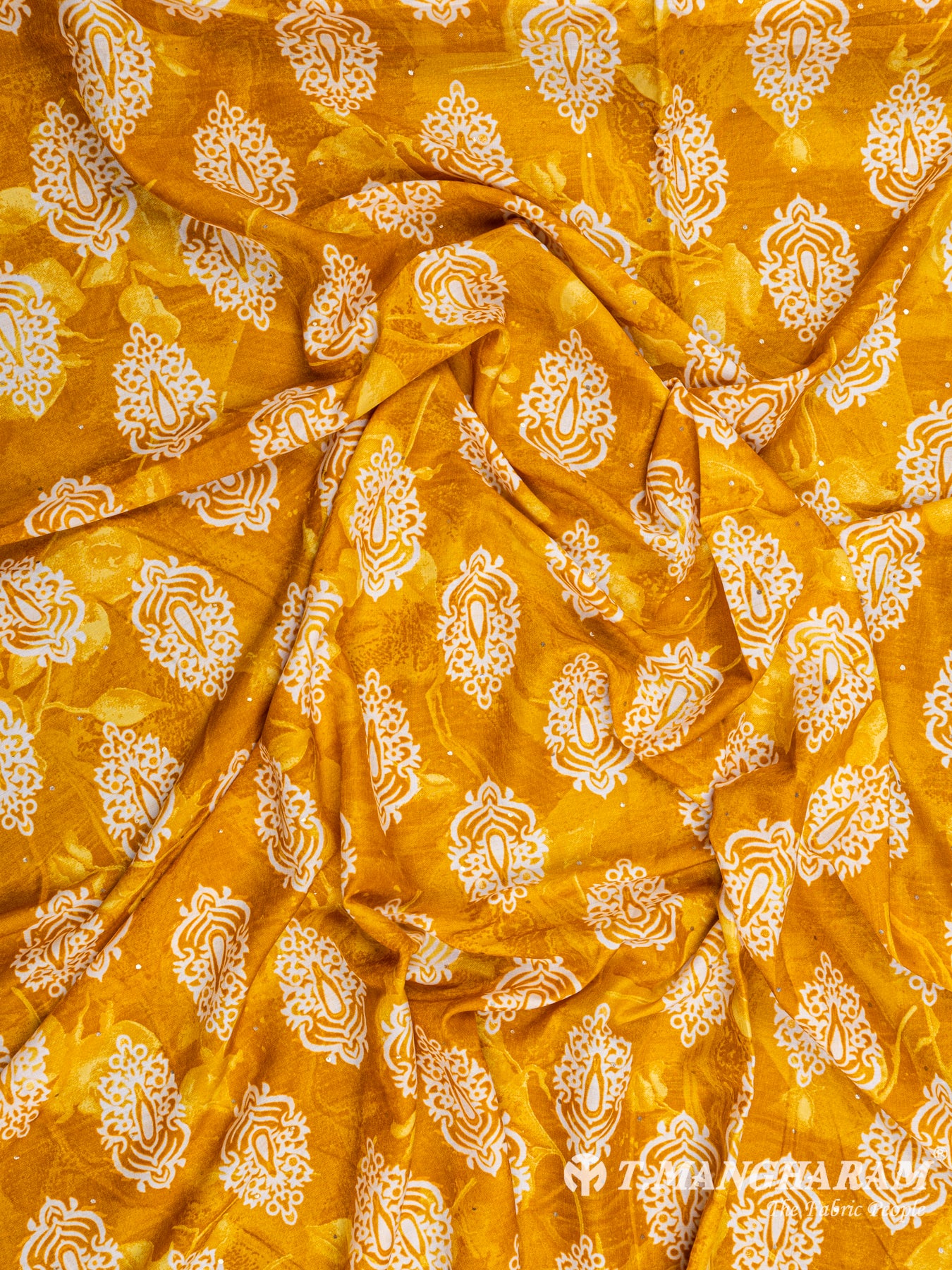 Yellow Rayon Cotton Fabric - EC4955 view-4