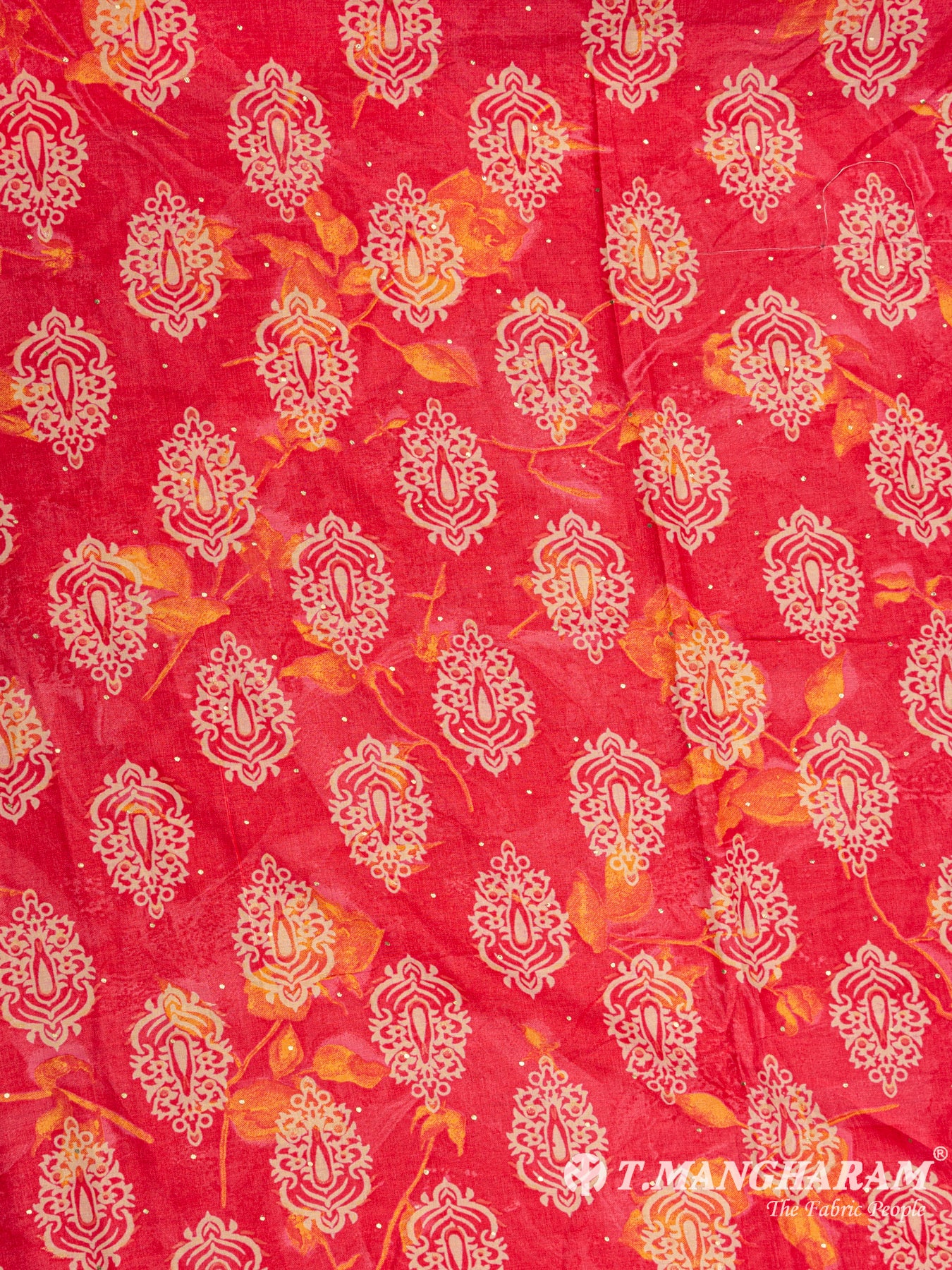 Red Rayon Cotton Fabric - EC4953 view-3