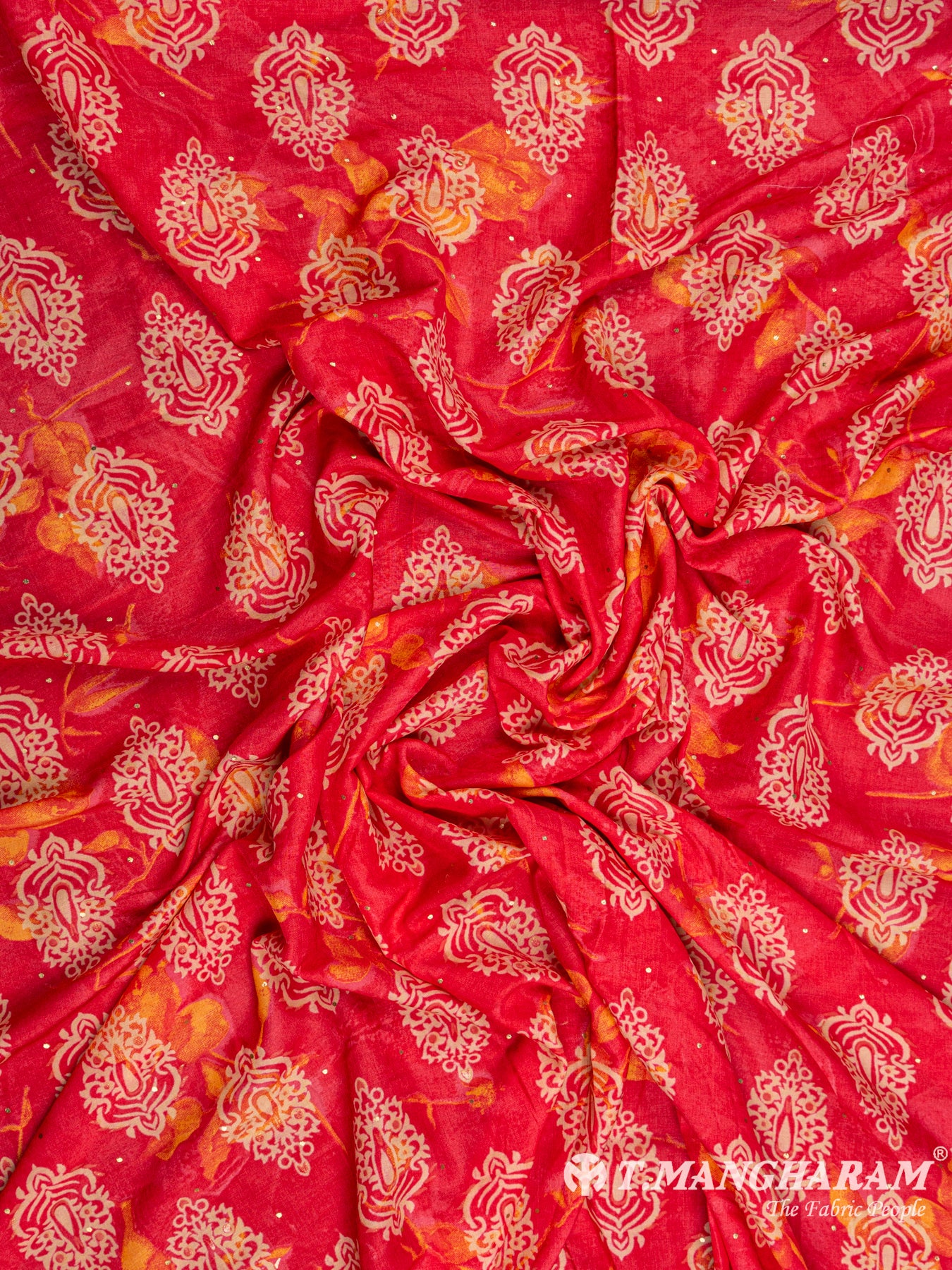 Red Rayon Cotton Fabric - EC4953 view-4